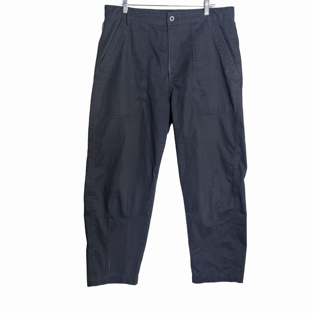 G-Star Raw 3D Ultra High Fatigue Pant Black Barrel Leg Tapered Faded Mens 33